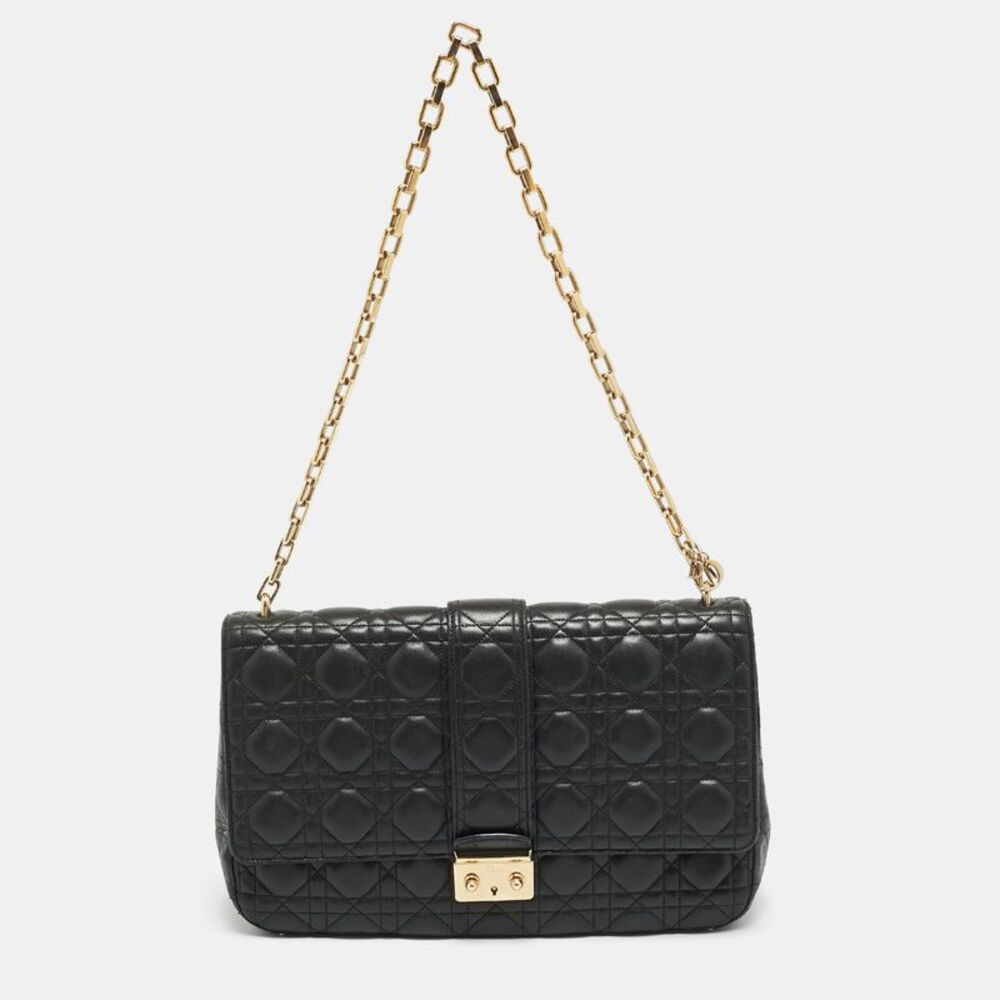 Dior Miss Dior Large Black Cannage Leather Shoulder Bag